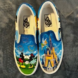 Custom Made Disney Vans (Painted w glitter)